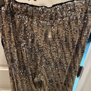 Tularosa Sequin Ankle Pants in Gold and Black